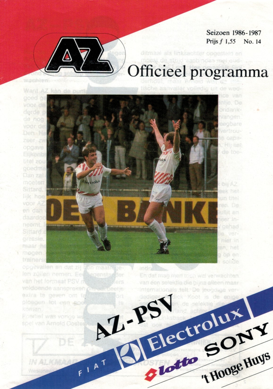 AZ Programma 5-mei-1987 PSV thuis